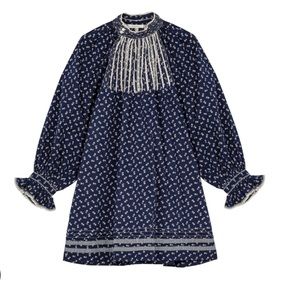 Doen | NWT BEATRICE DRESS -- INDIGO CALICO